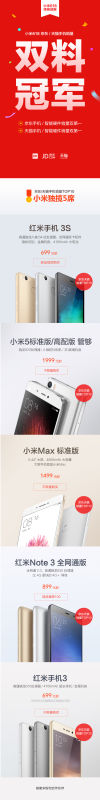 小米618京東、天貓雙料冠軍 紅米3S成最大熱門