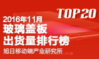 2016年11月玻璃蓋板出貨量排行榜
