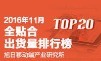 2016年11月全貼合出貨量排行榜