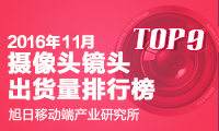 2016年11月攝像頭鏡頭出貨量排行榜