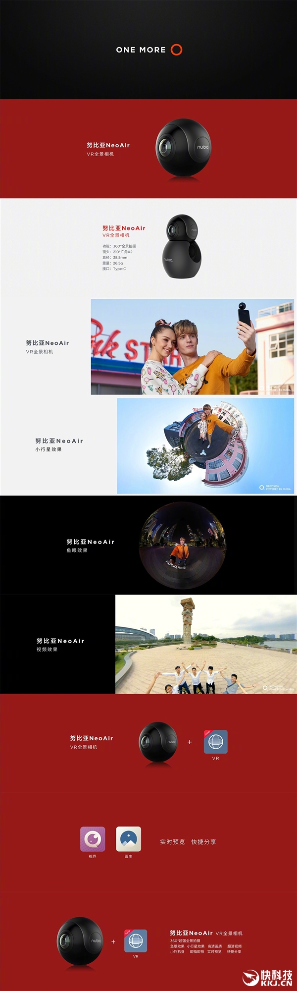 nubia發(fā)布NeoAir VR全景相機(jī)：360度無(wú)死角