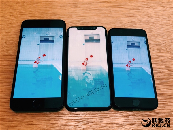 iPhone 8亮屏對比iPhone 7、7 Plus：全面屏震撼
