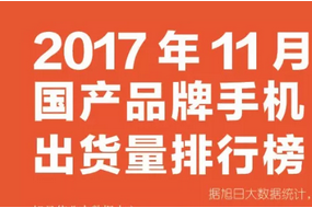 2017年11月國產(chǎn)手機(jī)品牌排行榜