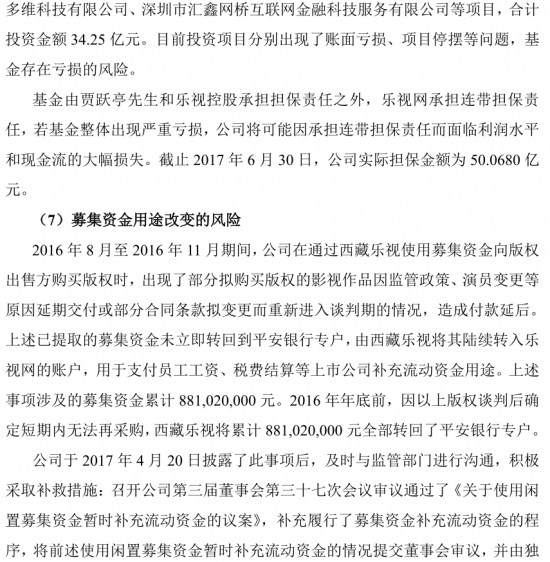 樂視公告四連發(fā)：澄清融創(chuàng)過戶問題 提示八大風(fēng)險(xiǎn)