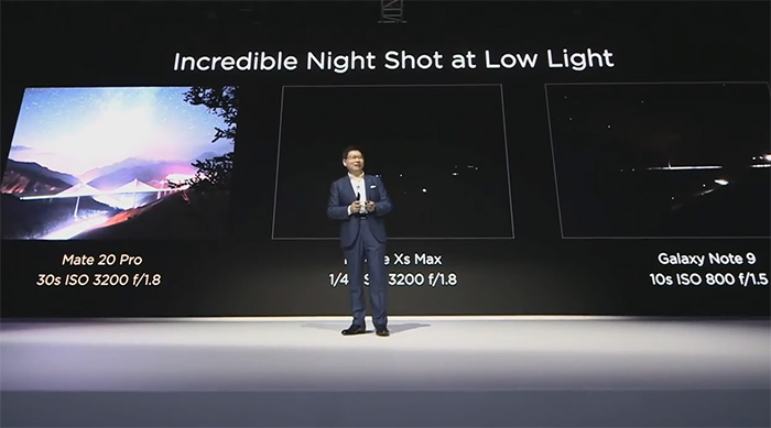 三星回懟華為Mate 20發(fā)布會嘲諷：Note 9夜景不差、系統(tǒng)也不卡