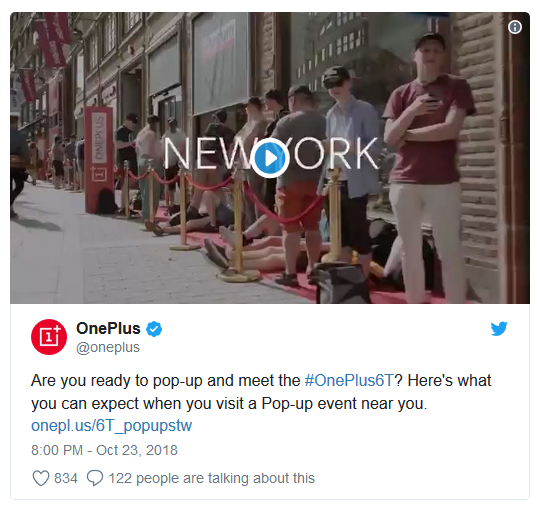 一加宣布10月31日全球27座城市快閃店開業(yè):一加6T現(xiàn)貨出售