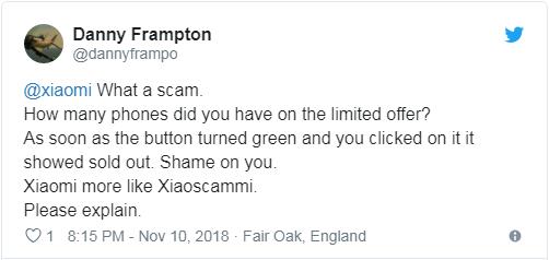 小米手機1英鎊搶購引眾怒：庫存稀少且未明示&ldquo;抽獎&rdquo;機制