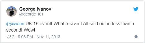小米手機1英鎊搶購引眾怒：庫存稀少且未明示&ldquo;抽獎&rdquo;機制