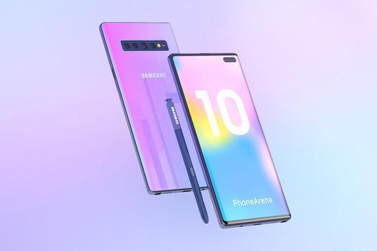 5G版三星Note10渲染圖曝光:打孔屏+屏下指紋