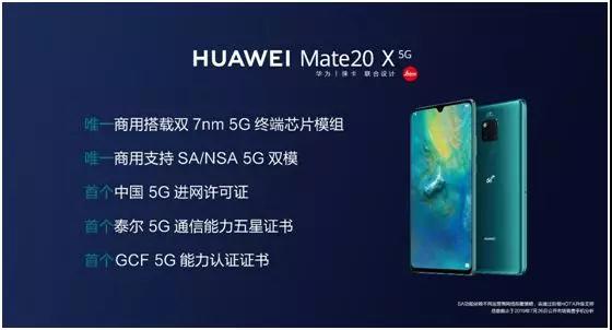 華為首款5G手機Mate 20 X (5G)發(fā)布 標志著5G手機時代正式開啟