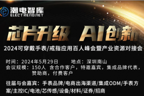 芯片升級(jí)，AI創(chuàng)新 | 5月29日穿戴手表/戒指百人峰會(huì)暨產(chǎn)業(yè)資源對(duì)接會(huì)
